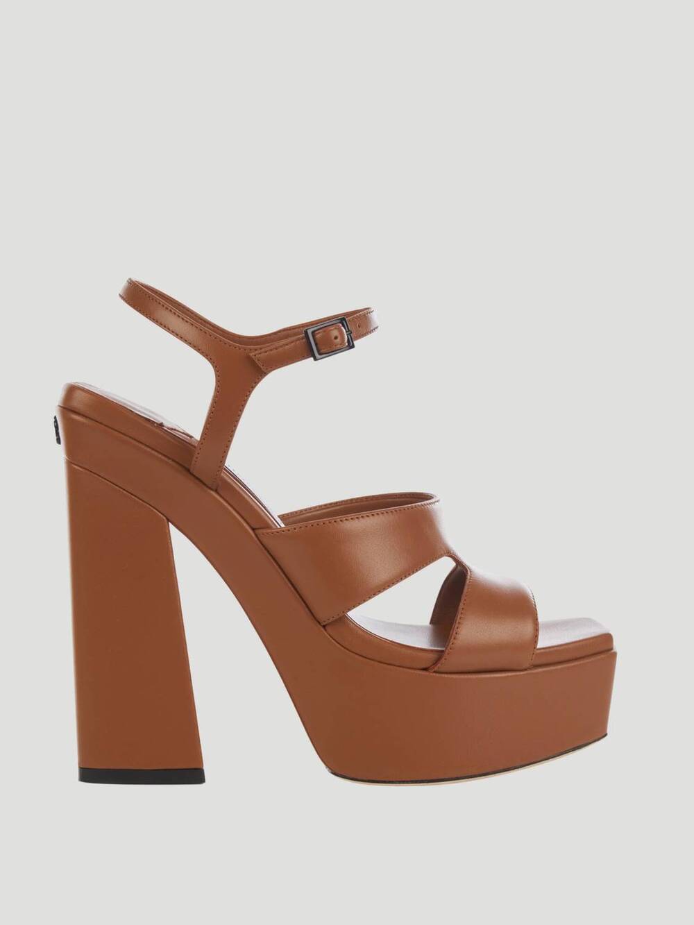 NEW JIMMY CHOO women's ellison leather platform sandal in brown